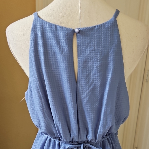 the general good Elegant Blue Ruffle Tiered Halter Mini Dress Size Medium - Picture 5 of 7